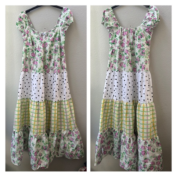 ASOS Dresses & Skirts - ASOS layered polkadot floral cap sleeve max dress NWT 6
